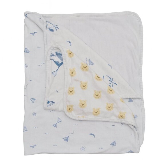 Soft Blue & White Burp Rags – Nautical & Bear Print – One Size Baby Essential - Picture 4 of 4